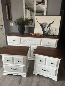 Refinished Dresser and Nightstand Set