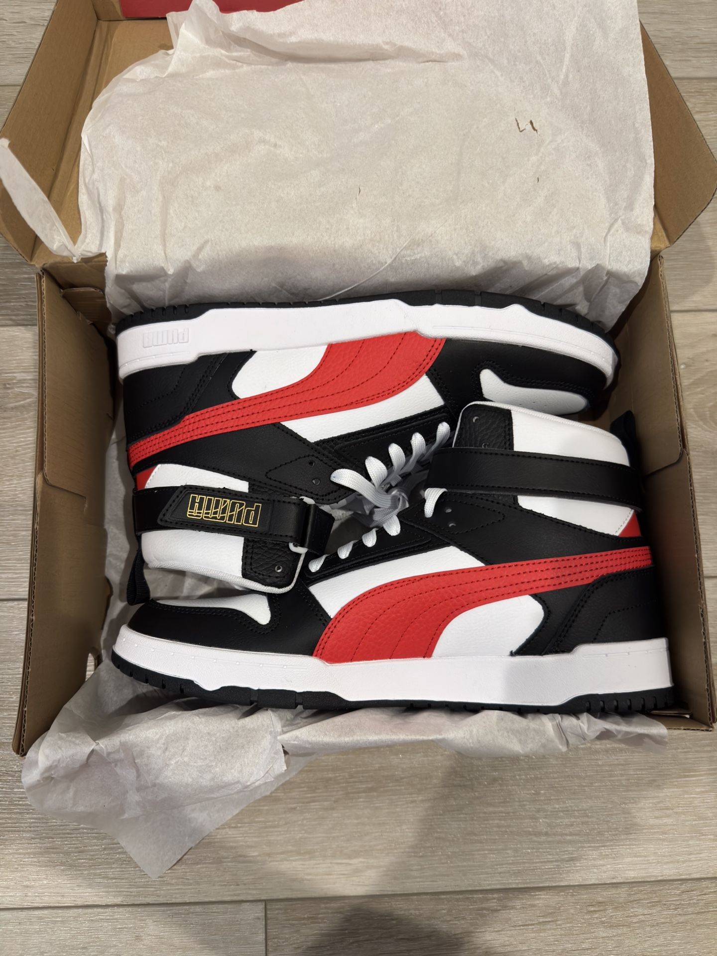 Puma RBD Game White Leather Lace Up Size 9 Mens