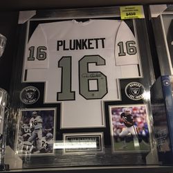Jim Plunked Raiders Autographed Jerseys (white Or Black) In Framed