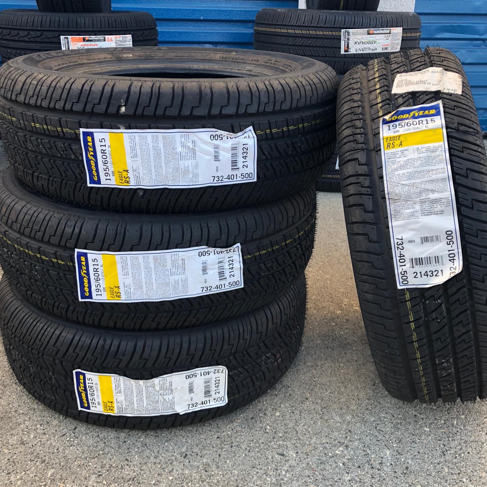 195/60/15 Goodyear Eagle Tires New $240