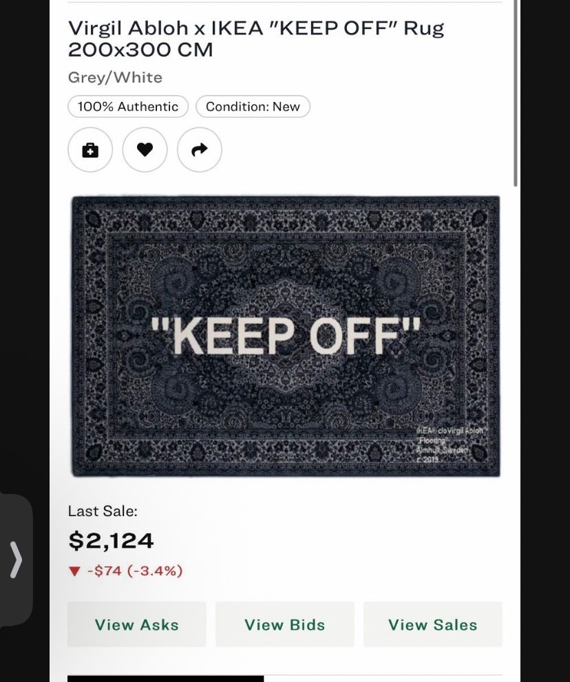 Virgil Abloh X IKEA Keep Off Rug BRAND NEW