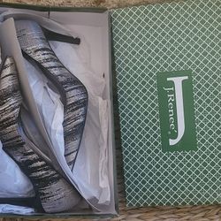 J. Renee Woven Tweed Black/ Silver Dress Heels