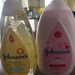 Johnson’s And Johnson’s Baby wash/shampoo and lotion 