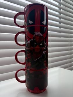 Deadpool coffee mug tower