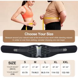 Back Brace for Lower Back Pain Relief with 2 TPE Pads & 8X Powerful Lumbar Support Belt for Men & Women, Adjustable Support Straps for Back Pain, Hern