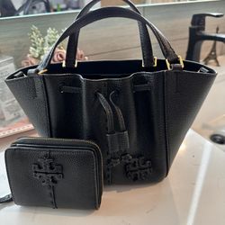 Tory Burch McGraw Dragonfly bag and wallet set 