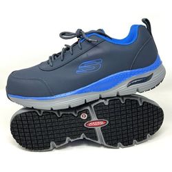 Skechers Work Footwear Blue Arch Fit MaxTRAX Alloy Toe Athletic - Mens Size 12