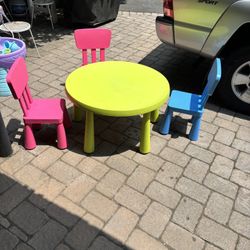 Kids Activity Table And Booster Seat(attaches To Kitchen Chair
