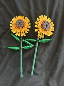 Set Of Two Lego Sunflowers 