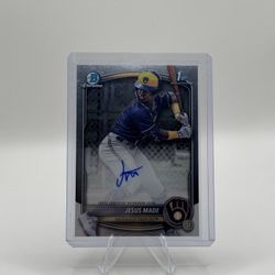 2025 Bowman Chrome Jesus Made Autograph 1st Edition Milwaukee Brewers Card