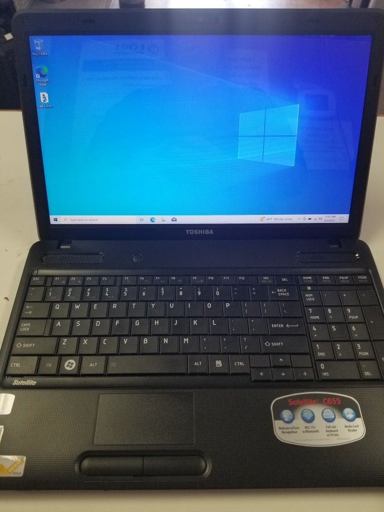 Toshiba Satellite C655-S5342 i3-2330m 500GB HDD 6GB RAM Intel HD 3000 Windows 10