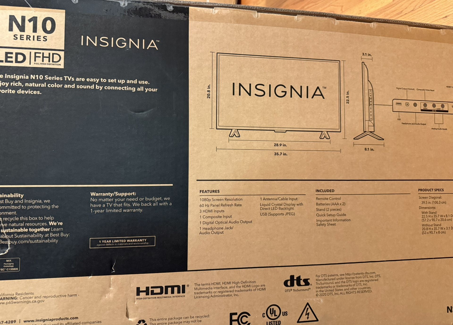 40 “ insignia TV