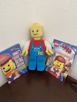 12” Plush Lego Boy and Lego Emmet Books