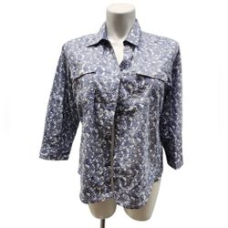 Croft & Barrow Size PXL Blue Floral Paisley Button Down Shirt