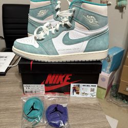 Size 13 - Air Jordan 1 Retro OG High Turbo Green with OG box and extra laces