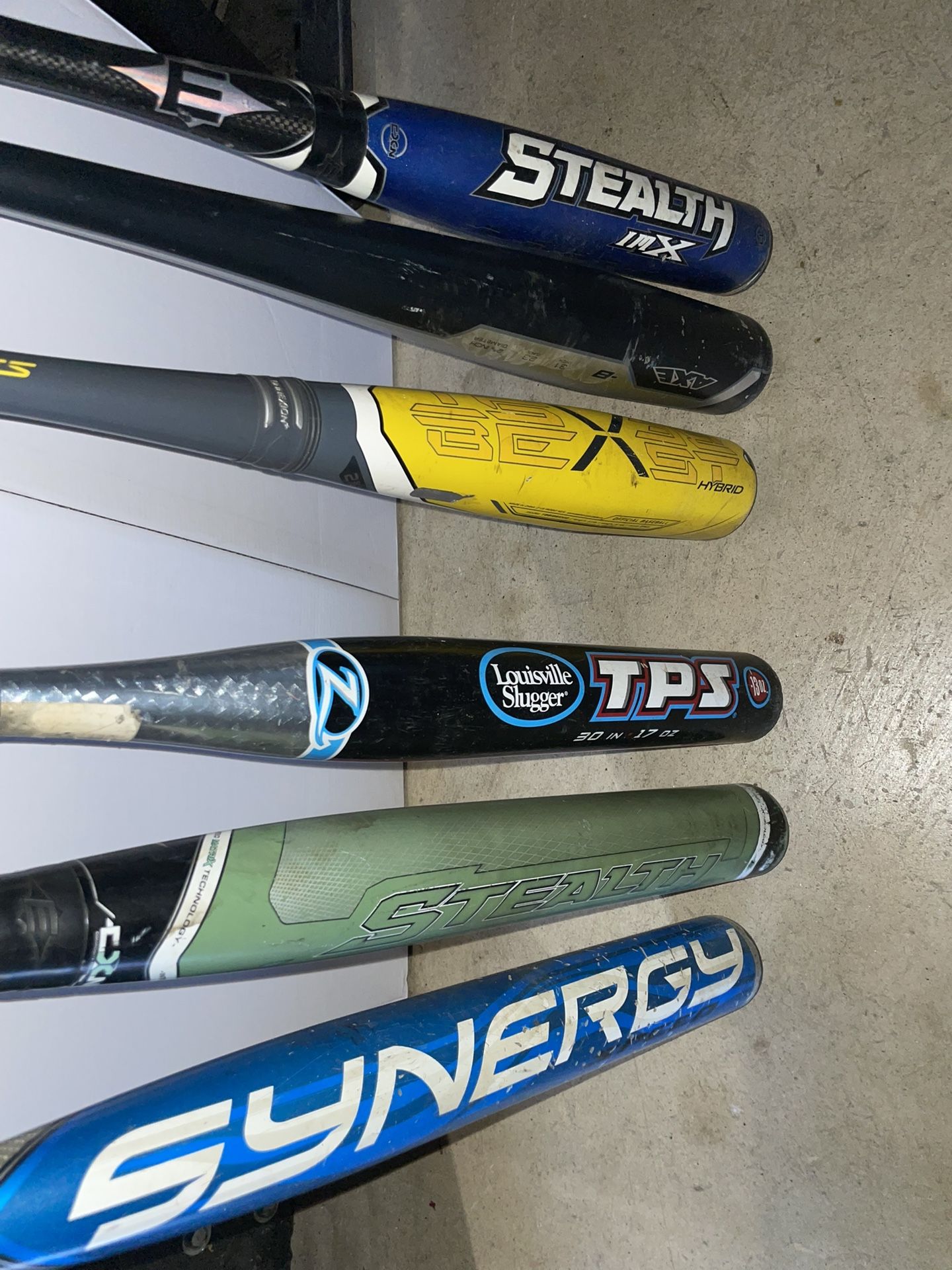 3 Softball Bats 3 Baseball Bats $100