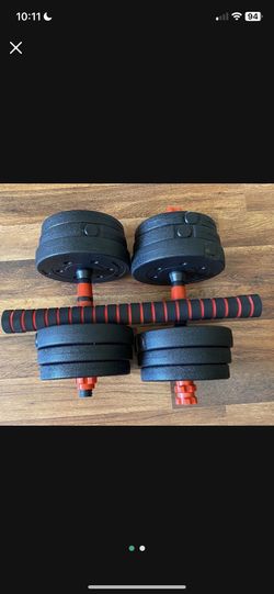 Adjustable Dumbbell Set, 5-44 lbs Free Weight Set with Connector for Barbell, Dumbbells, Push-Up , Fitness Exercises for Home Gym Suitable Men/Women