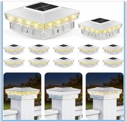 Solar Post Cap Lights 8 Packs for 4x4 Wooden/Vinyl Posts, IP65 Waterproof Fence Post Solar Lights