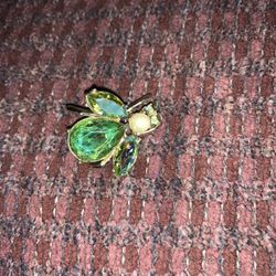 Vintage crystal Bug Pin