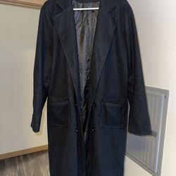 Men’s Long Wool Overcoat – Size 40R – Modern Fit