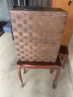 Antique Stool and Laundry basket
