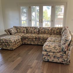 Vintage Floral Sectional Sofa
