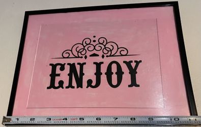 “Enjoy The Little Things” Printed on Glass & Framed; in 9”x11” Frames; Pink & Purple Backgrounds