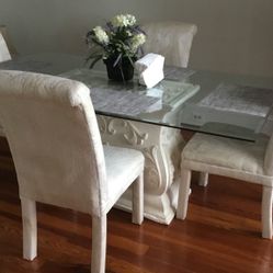 Glass Table And 4 Chairs For Sale