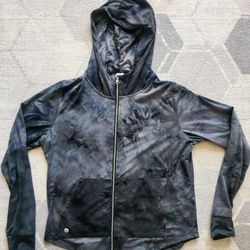 Senita Athletics Zip-Up Jacket – Grey Tie Dye, Size Large