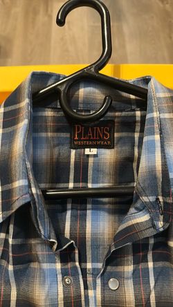 Plains Western Wear Plaid Shirt Size L