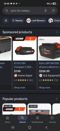 Echo 56volt 2.5 ah battery