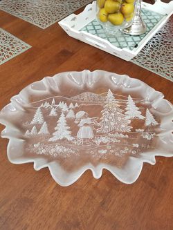 Christmas Crystal Large Serving Platter