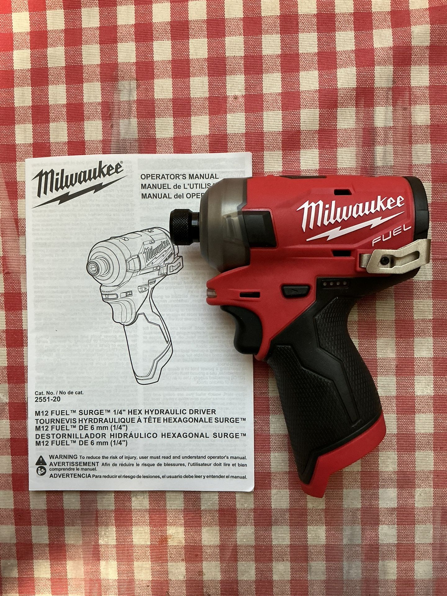 Milwaukee. M12 FUEL SURGE Lithium-Ion Brushless Cordless 3-Speed 1/4” HEX Compact Impact Driver (Tool Only). 3451-20.