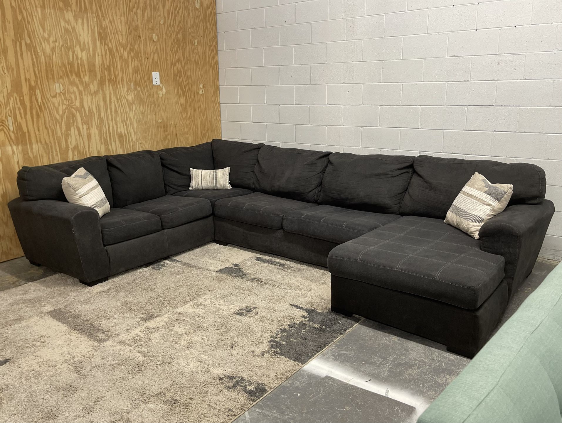 Charcoal 3 Piece U Shaped Sectional