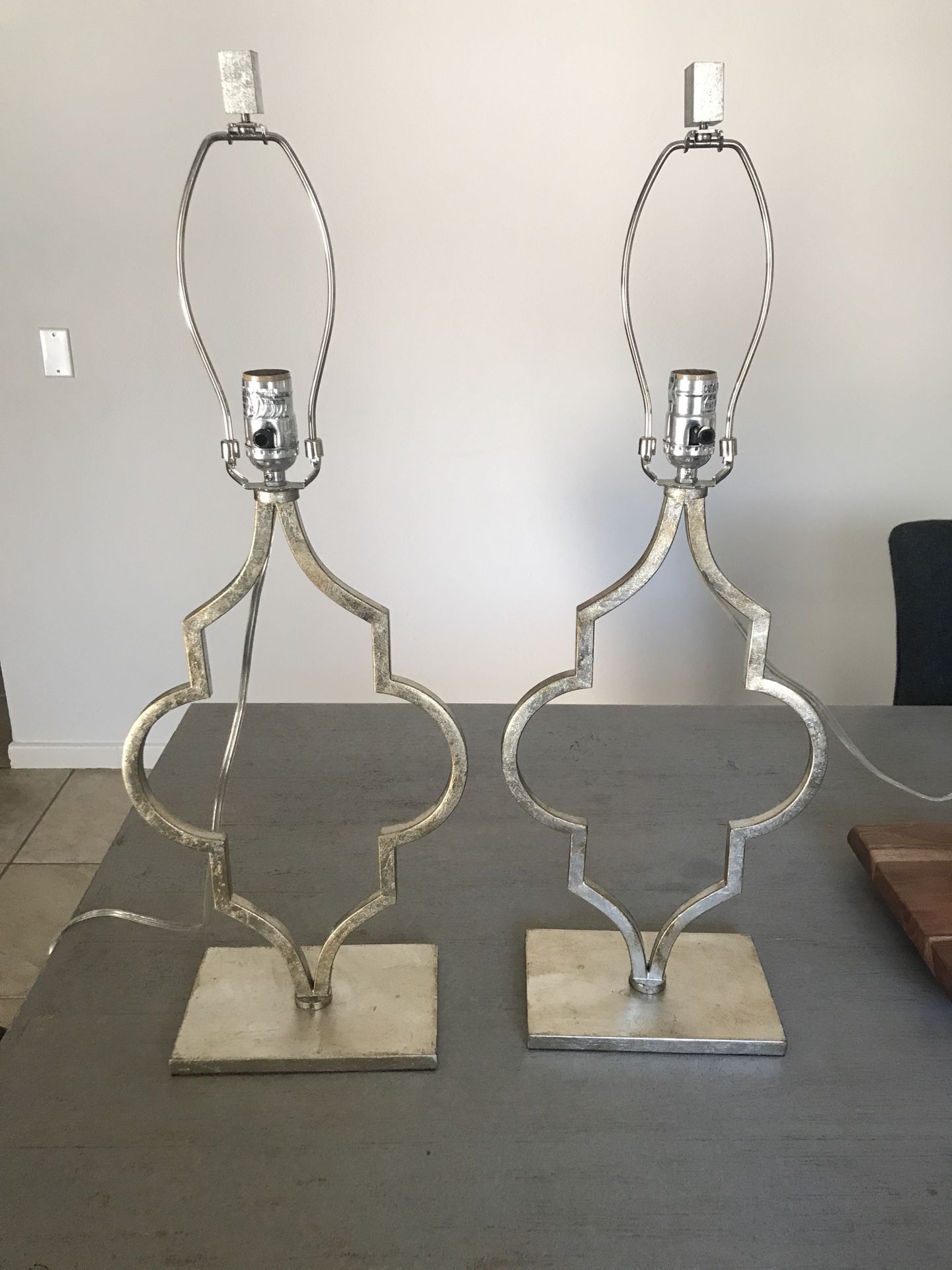 High quality metal pair of lamps - in perfect condition