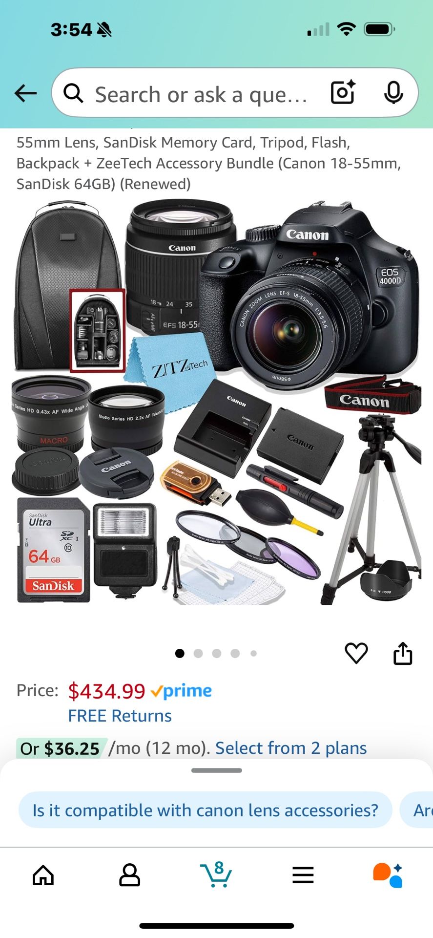 Canon Eos 4000D Bundle