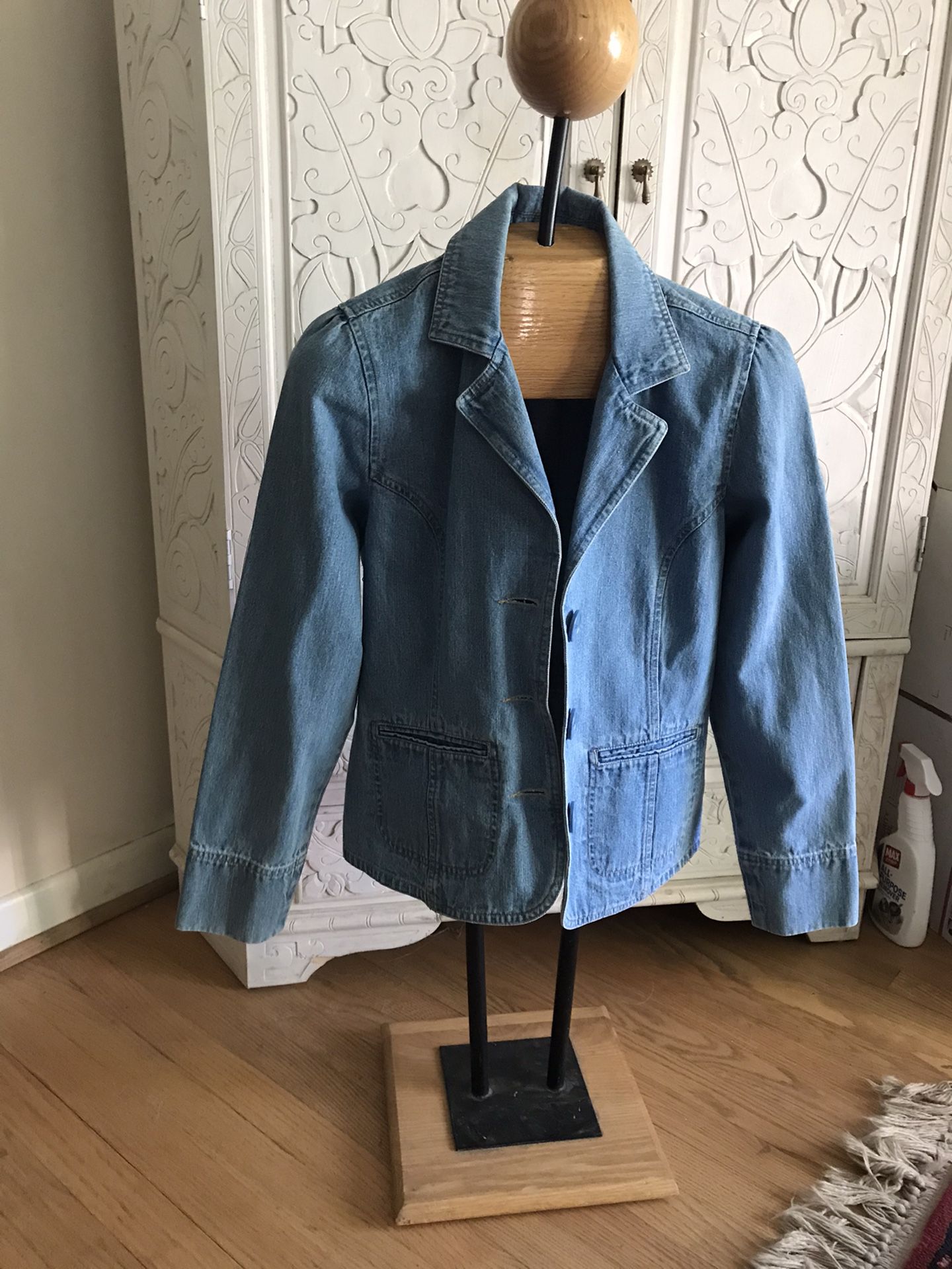 Denim button jacket, vintage, sz S
