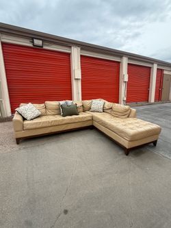 FREE DELIVERY - Mid-Century Modern Leather Sectional Sofa Couch!