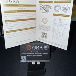 GRA Certified  VVS Moissanite Earring 