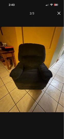 Dark Blue Fabric Recliner Chair