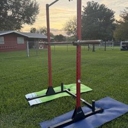 Power Tower Squat Rack And Pull-up Bar Including 7’ Olympic Barbell 