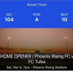 Single Front Row Phoenix Rising Ticket