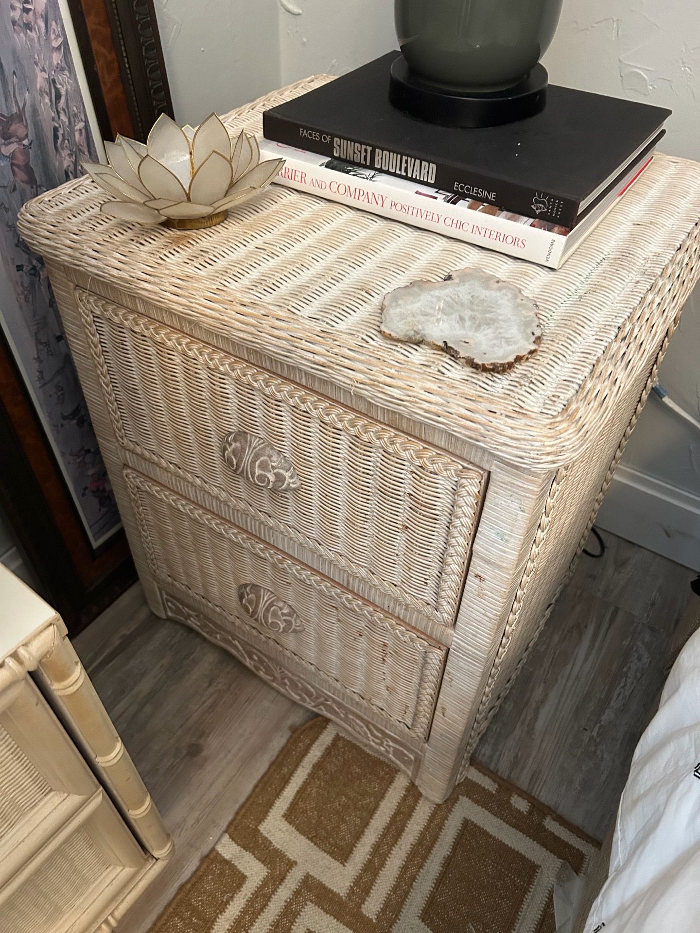 Pier 1 Wicker Nightstand Cottage Jamaica Imports One Rattan Bed side Table Commode Tropical Cottage