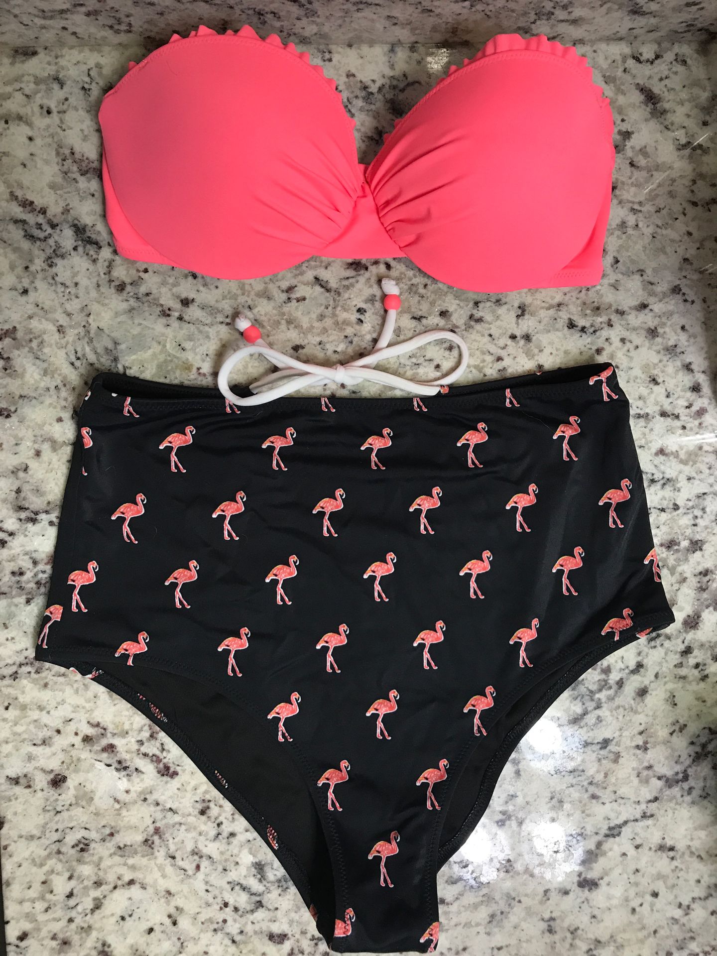 Victoria’s Secret 2 pc Swimsuit w/ Strap or Strapless, High Waisted Bottoms