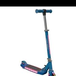Hover-1 Lunar Kids Folding Kick Scooter with Color-Changing LED Light Up Wheels, Foot Brake, Adjustable Height Handle, and Light Weight Design