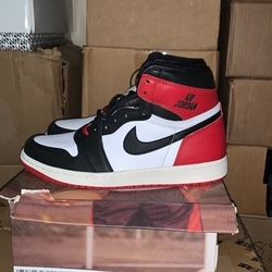 Brand New Men's Nike Air Jordan Retro 1 High Black Toe Shoes Size 9.5