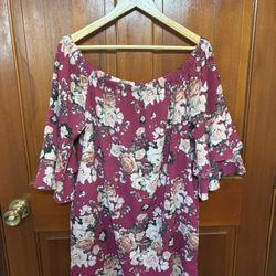 Xhilaration Floral Off-the-Shoulder Dress – Size Large