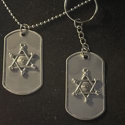 Necklace And Keychain (“Egyptian Eye Of Horus And Star Of Horus 