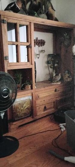 Large Rustic Entertainment Center Shelving Unit