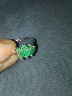 Emerald ring sterling sterling
